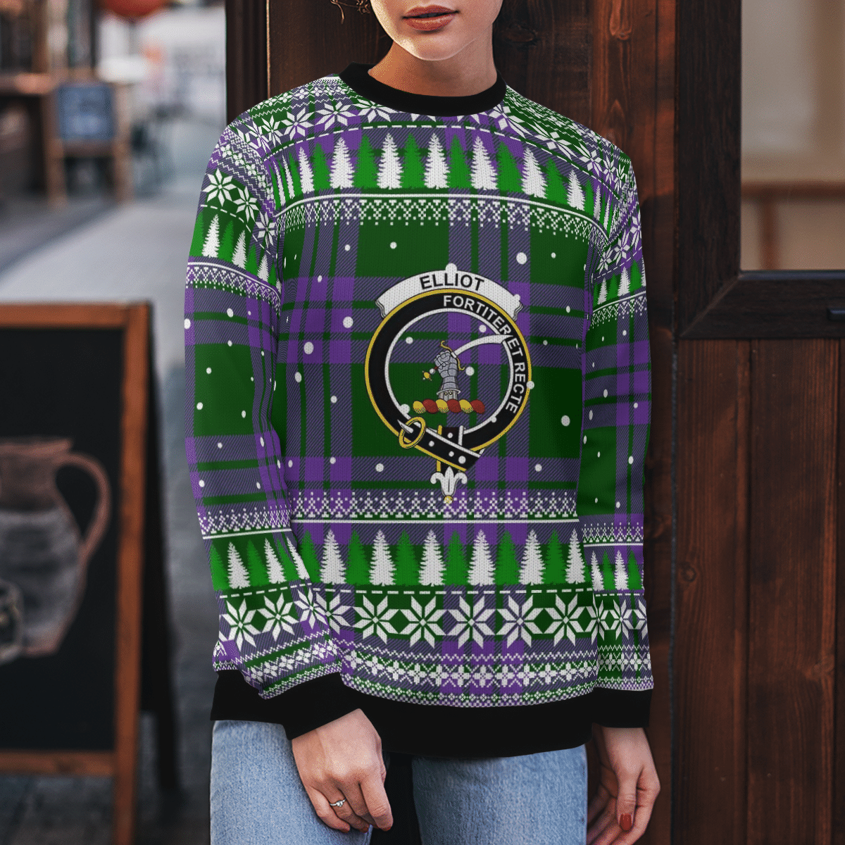 Clan Elphinstone Tartan Christmas Ugly Sweater JQ80 Elphinstone Tartan Tartan Ugly Sweater   