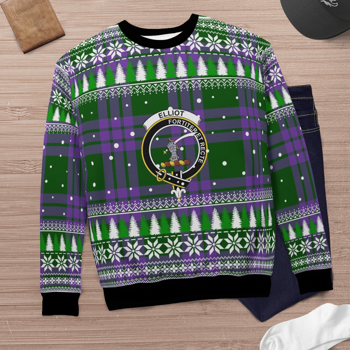 Clan Elphinstone Tartan Christmas Ugly Sweater JQ80 Elphinstone Tartan Tartan Ugly Sweater   