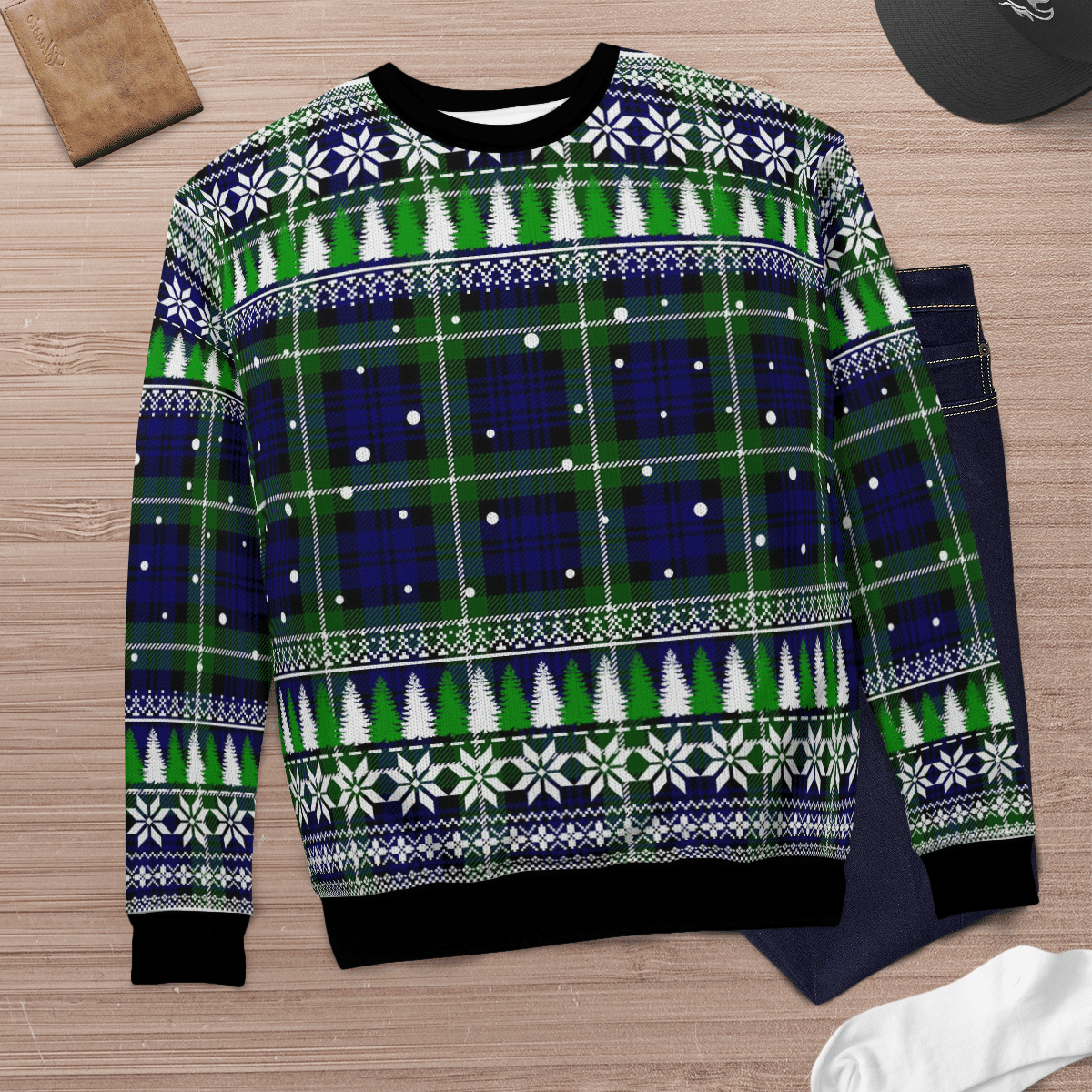 Clan Lamont Modern Tartan Christmas Ugly Sweater TX56 Lamont Modern Tartan Tartan Ugly Sweater   