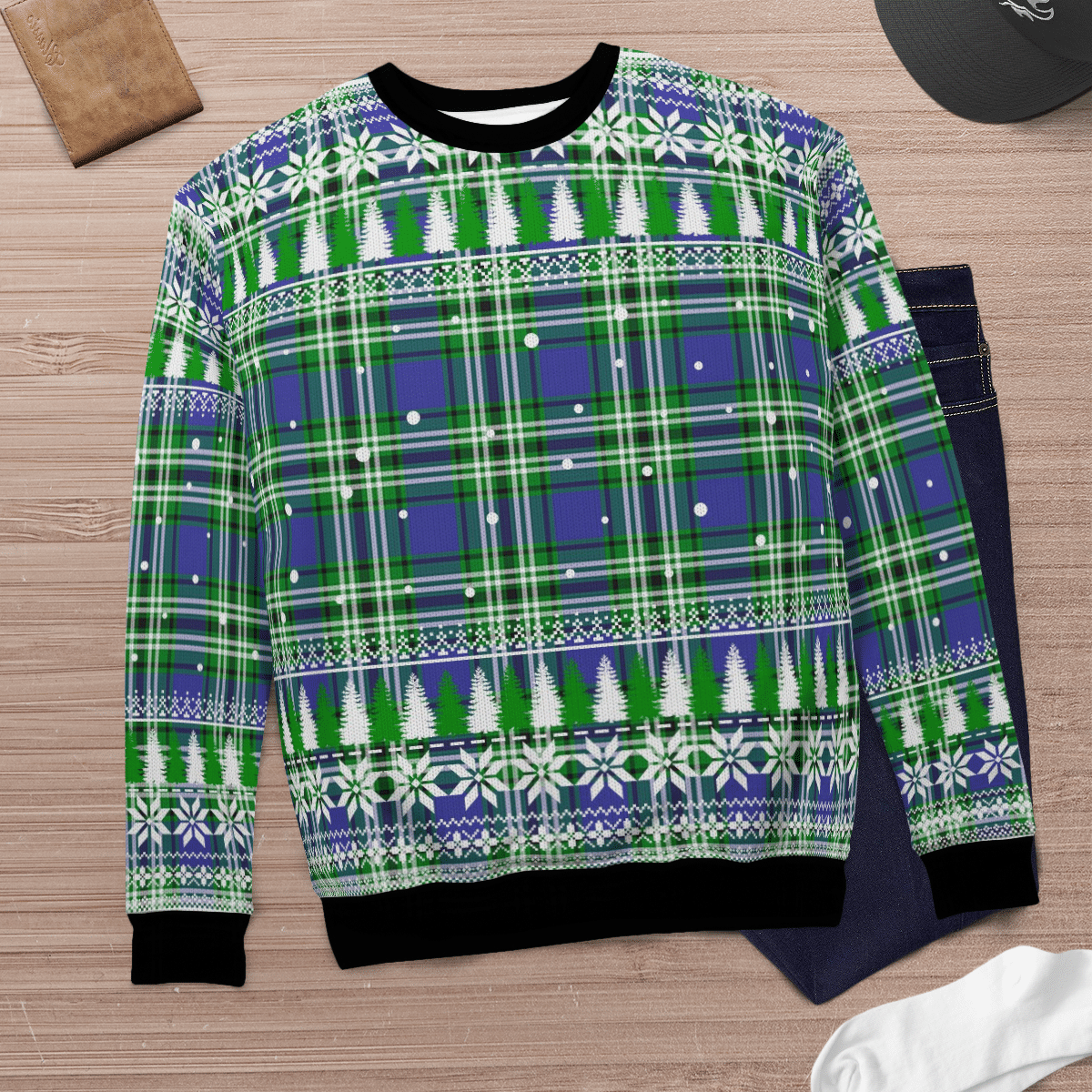 Clan Learmonth Tartan Christmas Ugly Sweater II60 Learmonth Tartan Tartan Ugly Sweater   