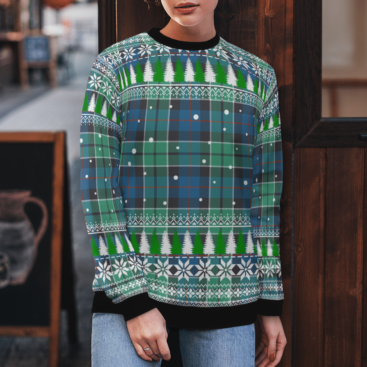 Clan Leslie Hunting Ancient Tartan Christmas Ugly Sweater WS39 Leslie Hunting Ancient Tartan Tartan Ugly Sweater   