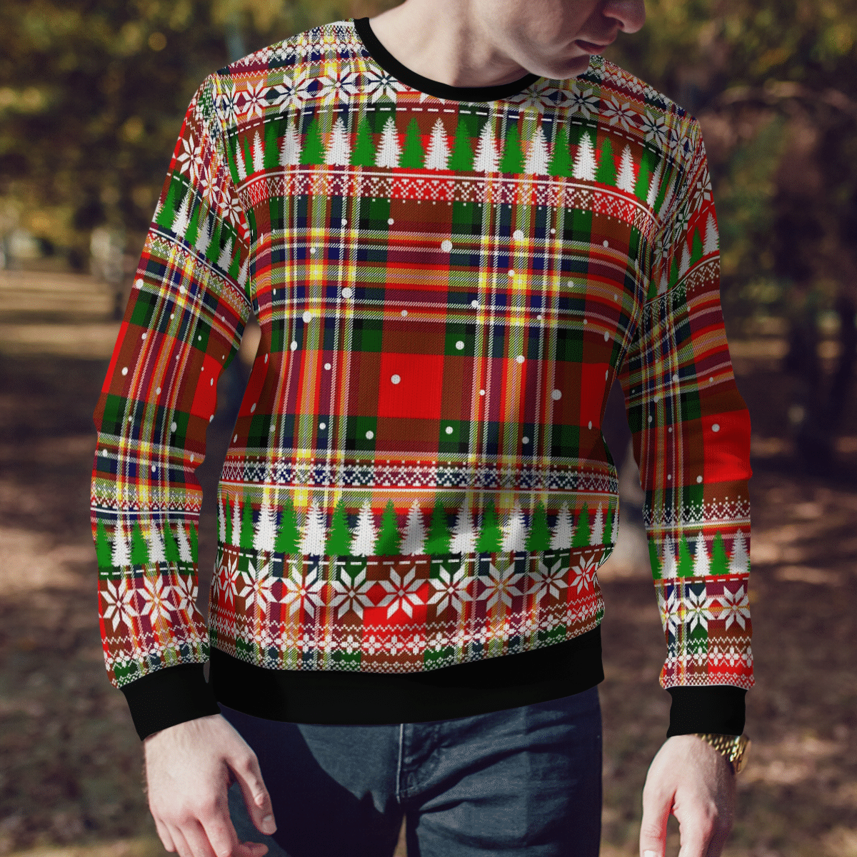 Clan MacGill Modern Tartan Christmas Ugly Sweater PF95 MacGill Modern Tartan Tartan Ugly Sweater   