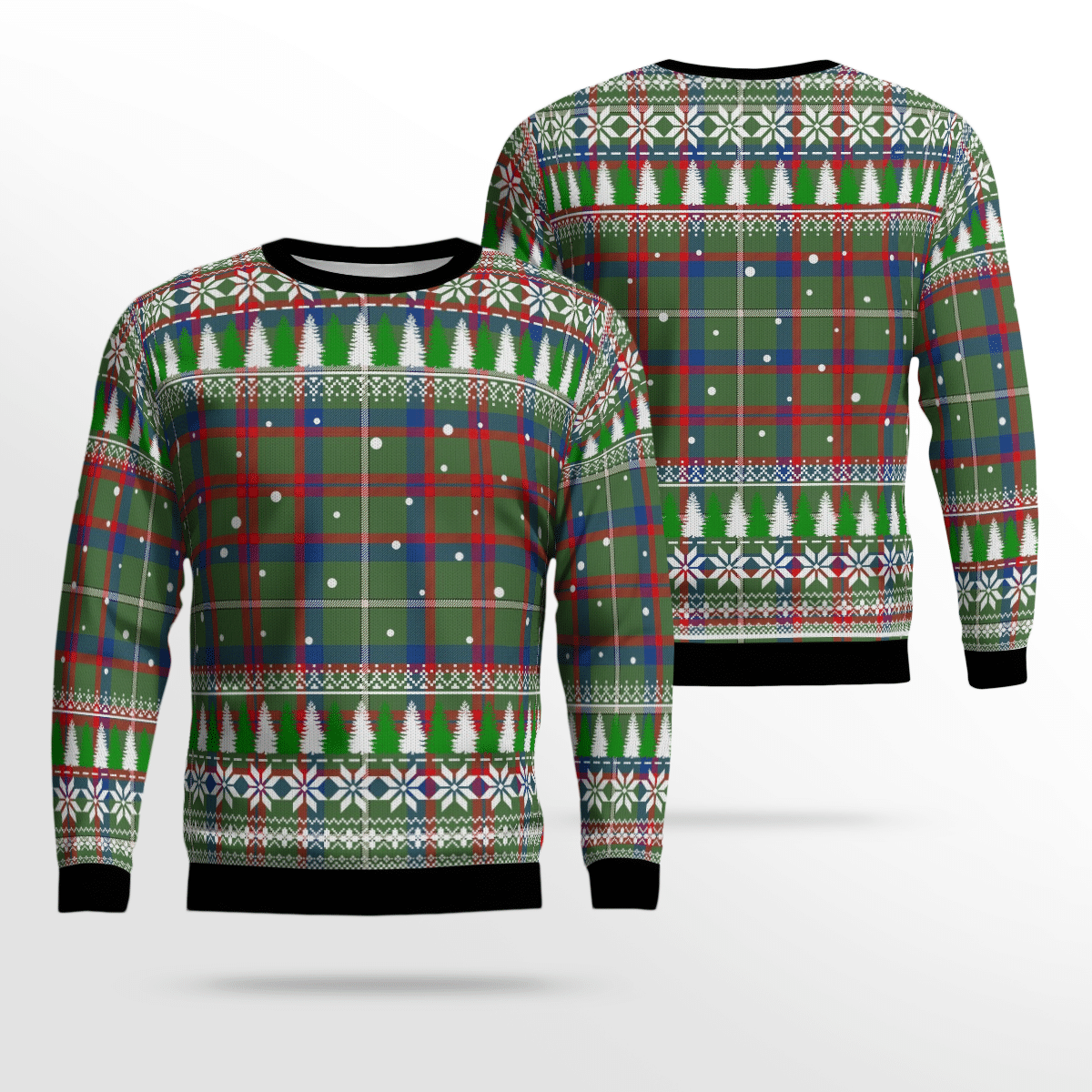 Clan Shaw Green Modern Tartan Christmas Ugly Sweater YS25 Shaw Green Modern Tartan Tartan Ugly Sweater   