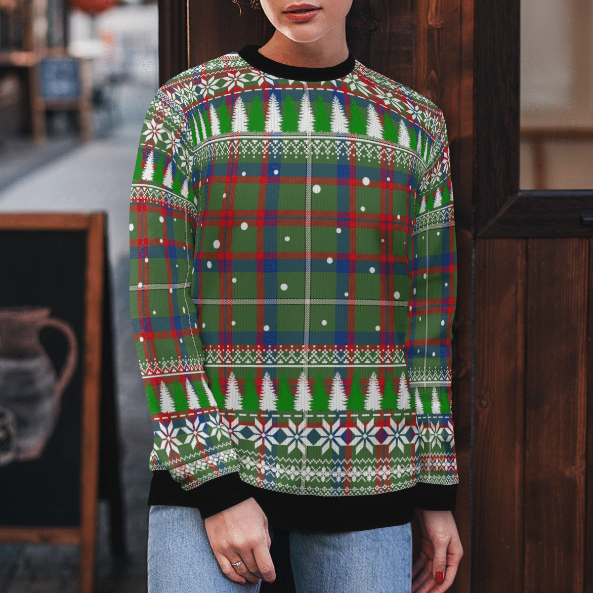 Clan Shaw Green Modern Tartan Christmas Ugly Sweater YS25 Shaw Green Modern Tartan Tartan Ugly Sweater   