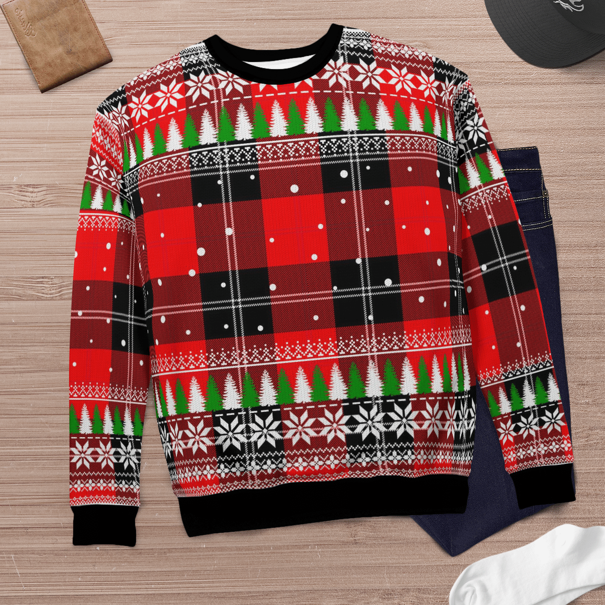 Clan Ramsay Modern Tartan Christmas Ugly Sweater DD55 Ramsay Modern Tartan Tartan Ugly Sweater   