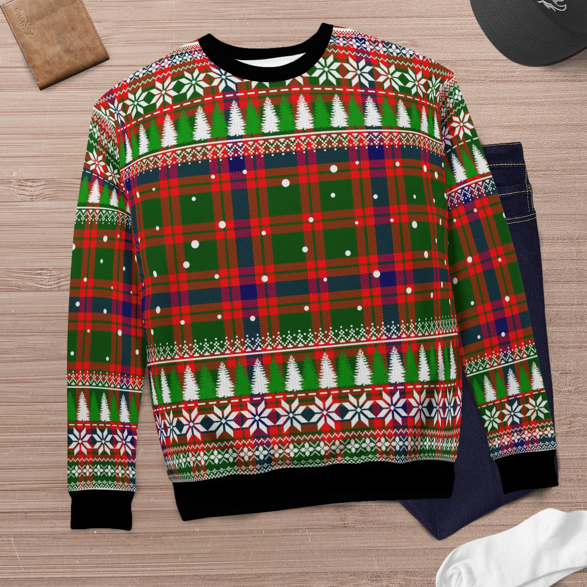 Clan Skene Modern Tartan Christmas Ugly Sweater XW42 Skene Modern Tartan Tartan Ugly Sweater   