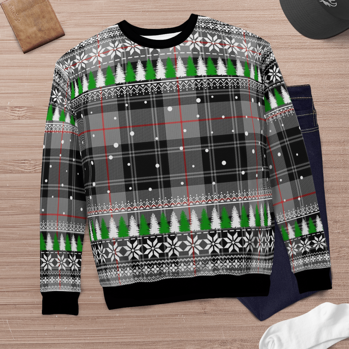 Clan Moffat Modern Tartan Christmas Ugly Sweater RD34 Moffat Modern Tartan Tartan Ugly Sweater   