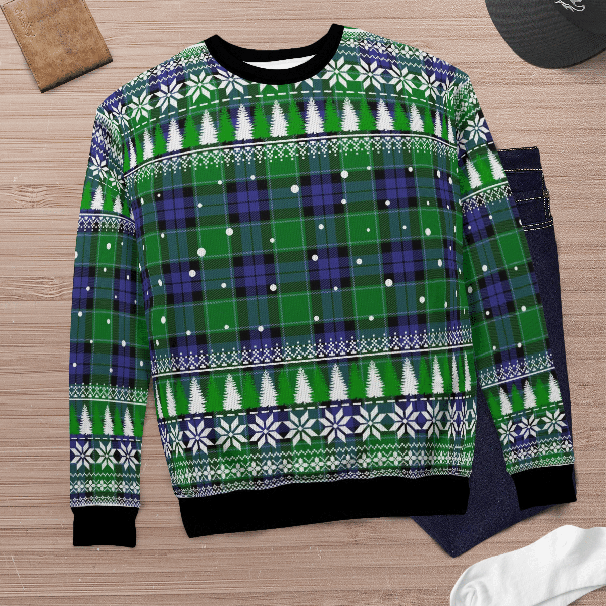 Clan Monteith Tartan Christmas Ugly Sweater HK52 Monteith Tartan Tartan Ugly Sweater   