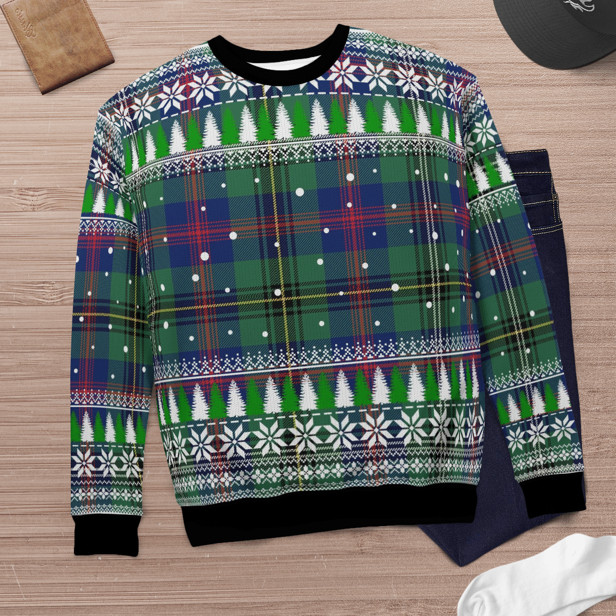 Clan Wood Modern Tartan Christmas Ugly Sweater DT30 Wood Modern Tartan Tartan Ugly Sweater   