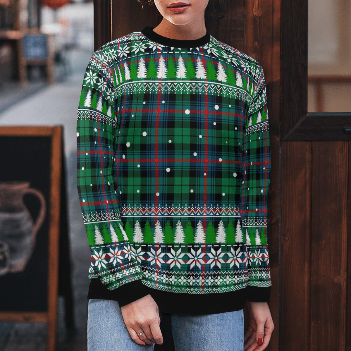 Clan Urquhart Broad Red Ancient Tartan Christmas Ugly Sweater QH48 Urquhart Broad Red Ancient Tartan Tartan Ugly Sweater   