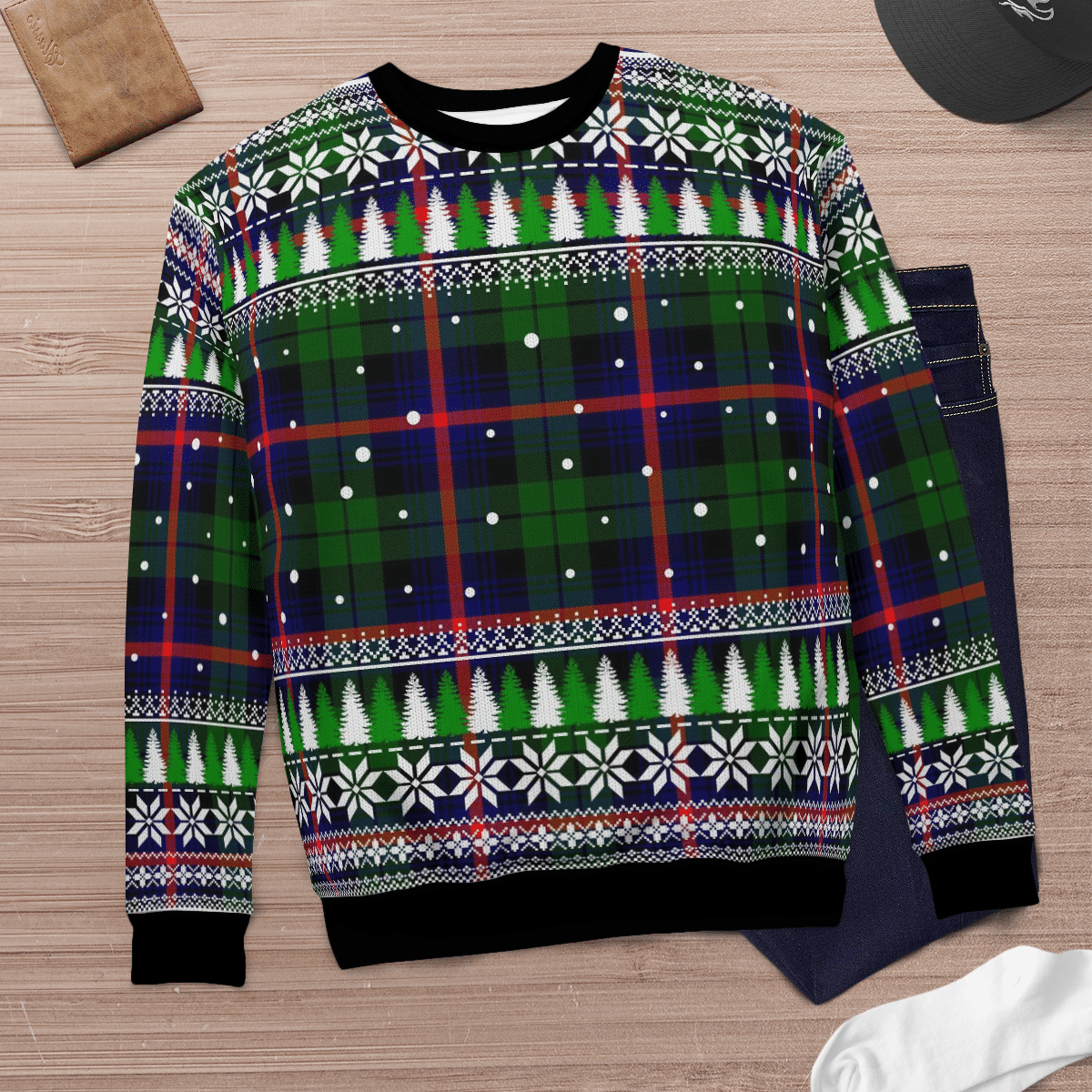 Clan Urquhart Modern Tartan Christmas Ugly Sweater AU68 Urquhart Modern Tartan Tartan Ugly Sweater   