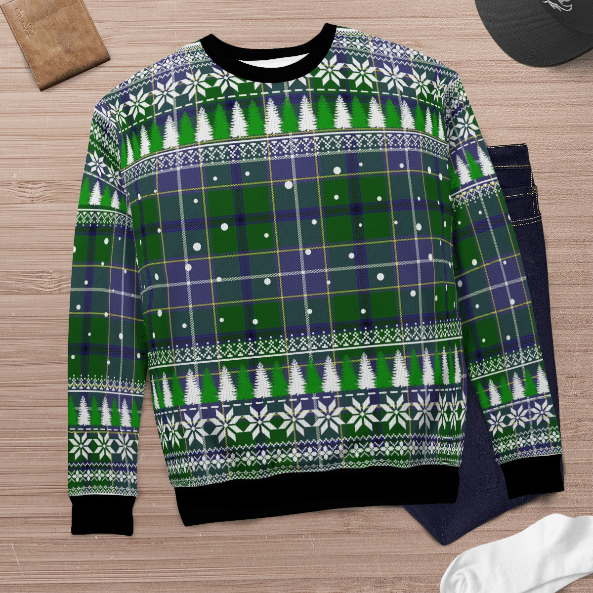 Clan Wishart Hunting Tartan Christmas Ugly Sweater JV33 Wishart Hunting Tartan Tartan Ugly Sweater   