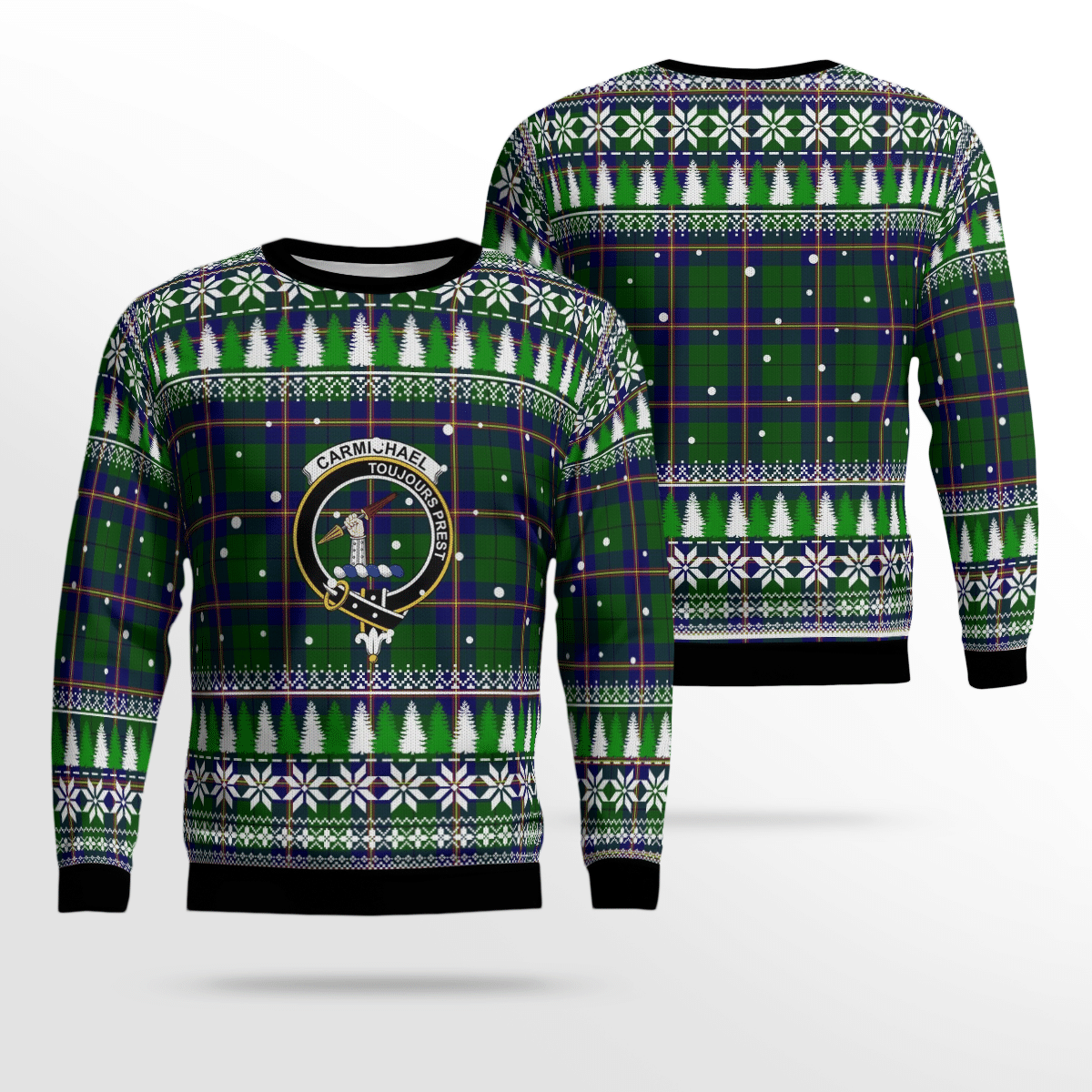 Clan Carmichael Modern Crest Tartan Christmas Ugly Sweater DJ87 Carmichael Modern Crest Tartan Tartan Ugly Sweater   