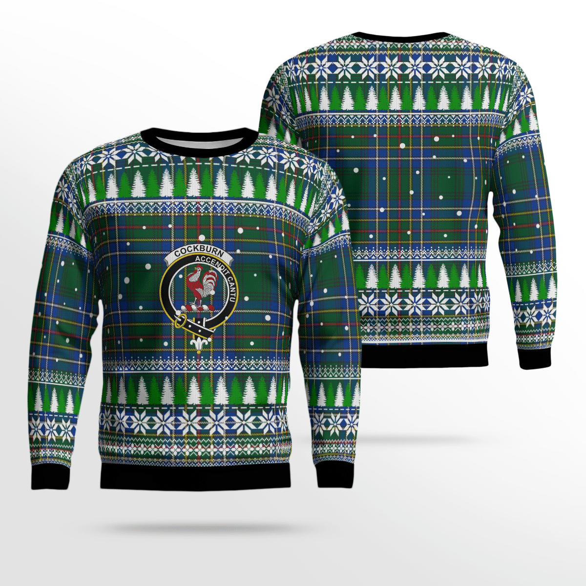 Clan Cockburn Ancient Crest Tartan Christmas Ugly Sweater HT82 Cockburn Ancient Crest Tartan Tartan Ugly Sweater   