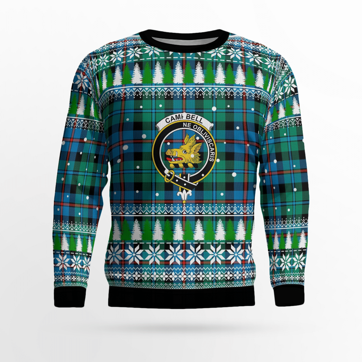 Clan Campbell of Cawdor Ancient Crest Tartan Christmas Ugly Sweater MS25 Campbell of Cawdor Ancient Crest Tartan Tartan Ugly Sweater   