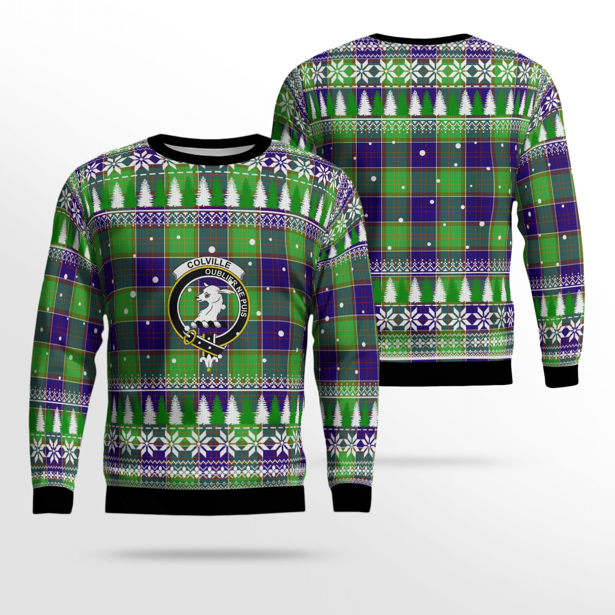 Clan Colville Crest Tartan Christmas Ugly Sweater SJ33 Colville Crest Tartan Tartan Ugly Sweater   