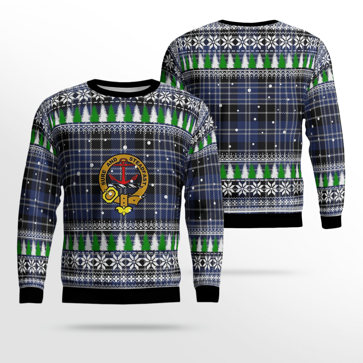 Clan Clark 1 Crest Tartan Christmas Ugly Sweater ZD53 Clark 1 Crest Tartan Tartan Ugly Sweater   