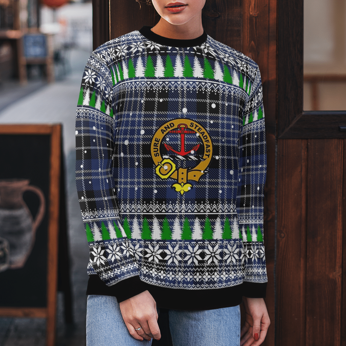 Clan Clark 1 Crest Tartan Christmas Ugly Sweater ZD53 Clark 1 Crest Tartan Tartan Ugly Sweater   