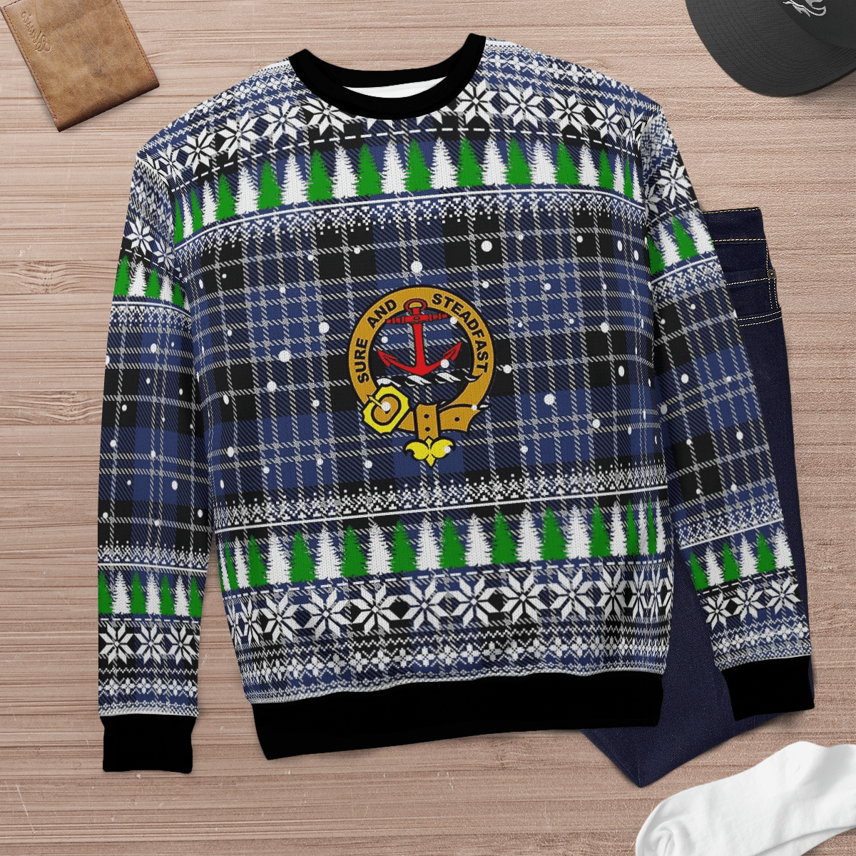 Clan Clark 1 Crest Tartan Christmas Ugly Sweater ZD53 Clark 1 Crest Tartan Tartan Ugly Sweater   