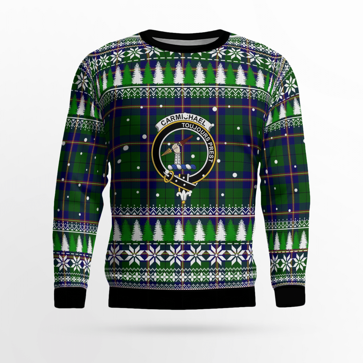 Clan Carmichael Modern Crest Tartan Christmas Ugly Sweater DJ87 Carmichael Modern Crest Tartan Tartan Ugly Sweater   