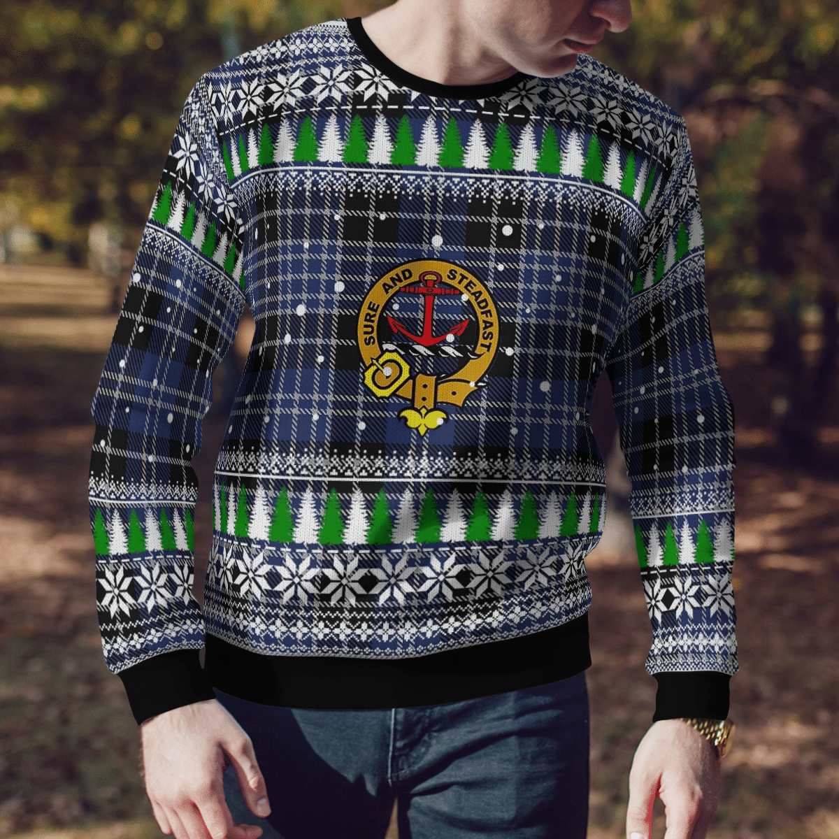 Clan Clark 1 Crest Tartan Christmas Ugly Sweater ZD53 Clark 1 Crest Tartan Tartan Ugly Sweater   