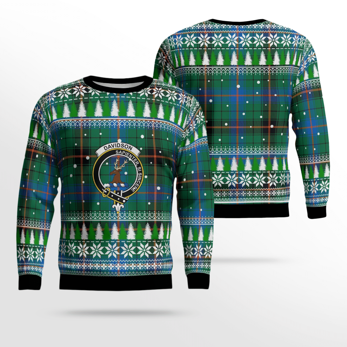 Clan Davidson Ancient Crest Tartan Christmas Ugly Sweater WH64 Davidson Ancient Crest Tartan Tartan Ugly Sweater   