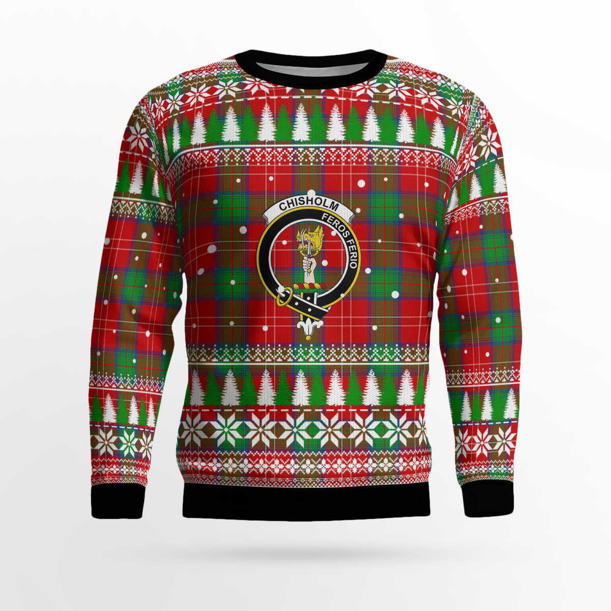 Clan Chisholm Crest Tartan Christmas Ugly Sweater EM78 Chisholm Crest Tartan Tartan Ugly Sweater   