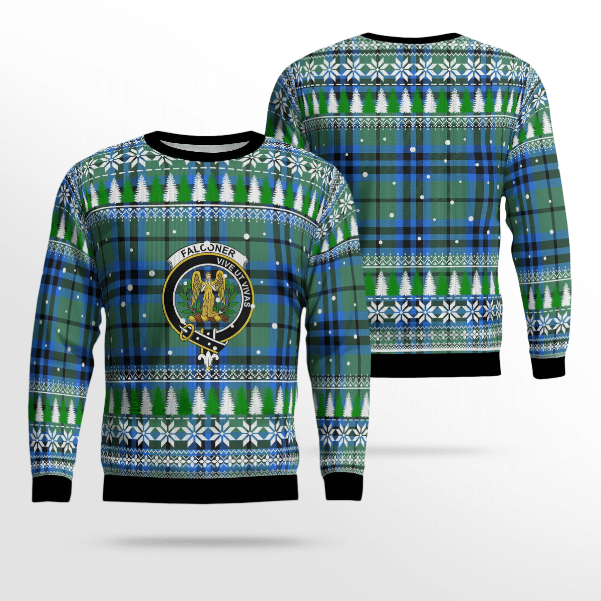 Clan Falconer Crest Tartan Christmas Ugly Sweater HR51 Falconer Crest Tartan Tartan Ugly Sweater   