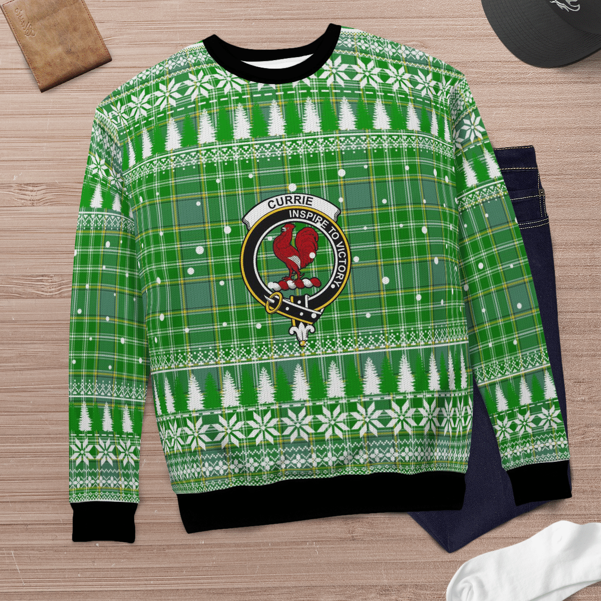 Clan Currie Crest Tartan Christmas Ugly Sweater UQ89 Currie Crest Tartan Tartan Ugly Sweater   