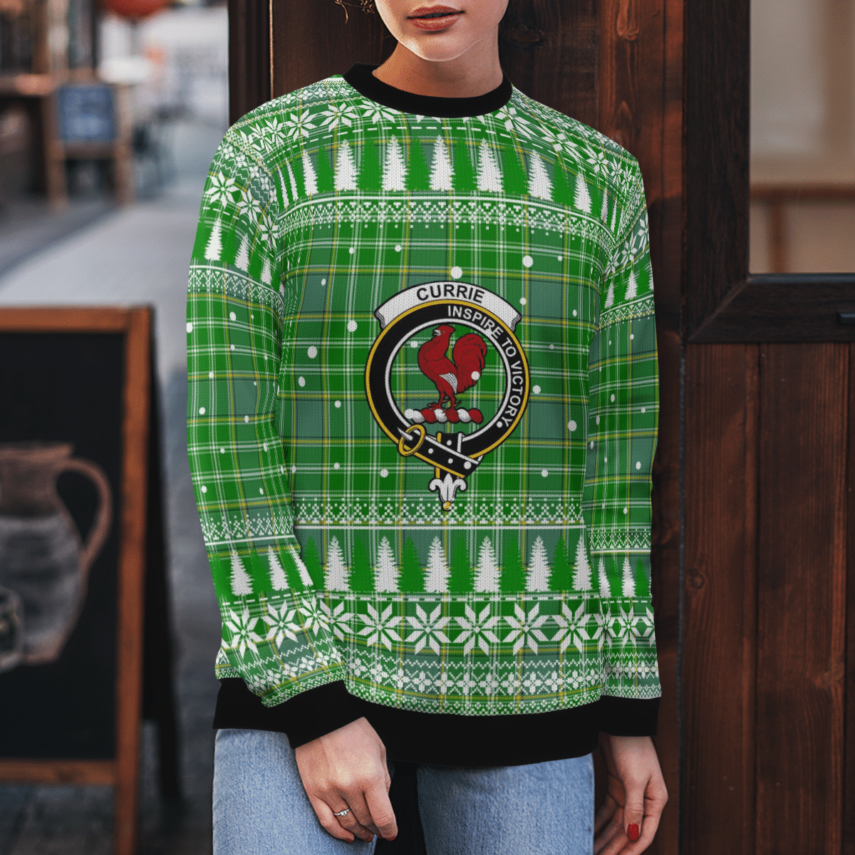 Clan Currie Crest Tartan Christmas Ugly Sweater UQ89 Currie Crest Tartan Tartan Ugly Sweater   