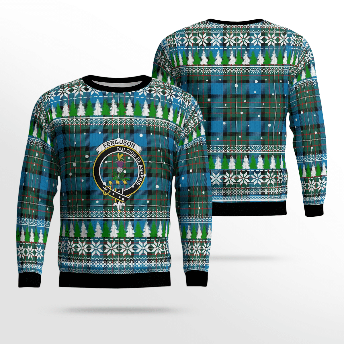 Clan Fergusson Ancient Crest Tartan Christmas Ugly Sweater SL41 Fergusson Ancient Crest Tartan Tartan Ugly Sweater   