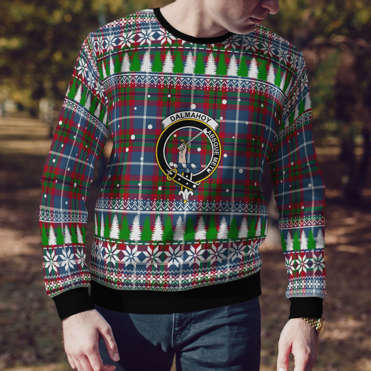 Clan Dalmahoy Crest Tartan Christmas Ugly Sweater VS62 Dalmahoy Crest Tartan Tartan Ugly Sweater   