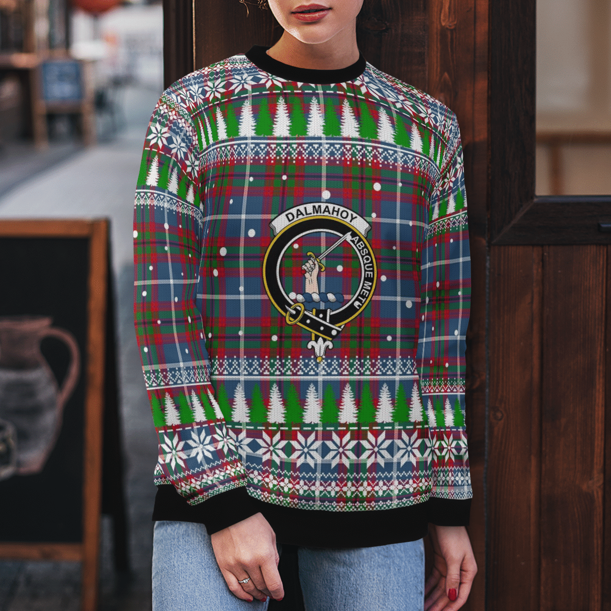 Clan Dalmahoy Crest Tartan Christmas Ugly Sweater VS62 Dalmahoy Crest Tartan Tartan Ugly Sweater   