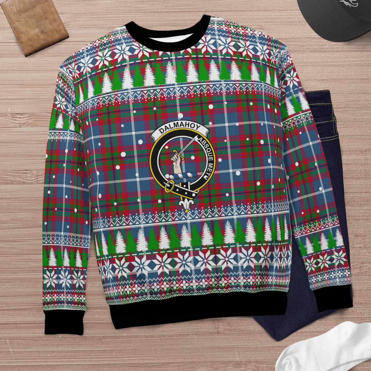 Clan Dalmahoy Crest Tartan Christmas Ugly Sweater VS62 Dalmahoy Crest Tartan Tartan Ugly Sweater   