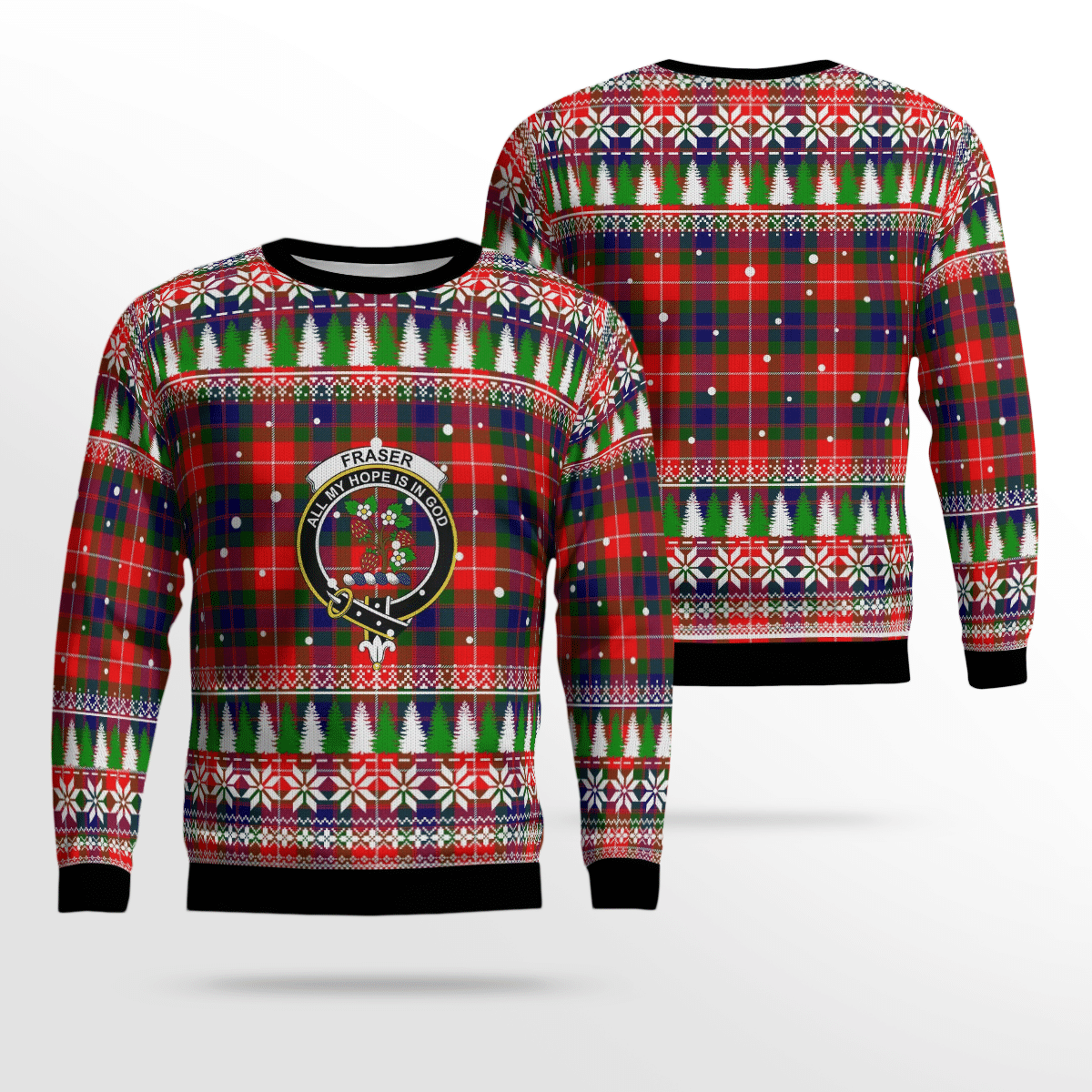 Clan Fraser Lovat Modern Crest Tartan Christmas Ugly Sweater DI30 Fraser Lovat Modern Crest Tartan Tartan Ugly Sweater   