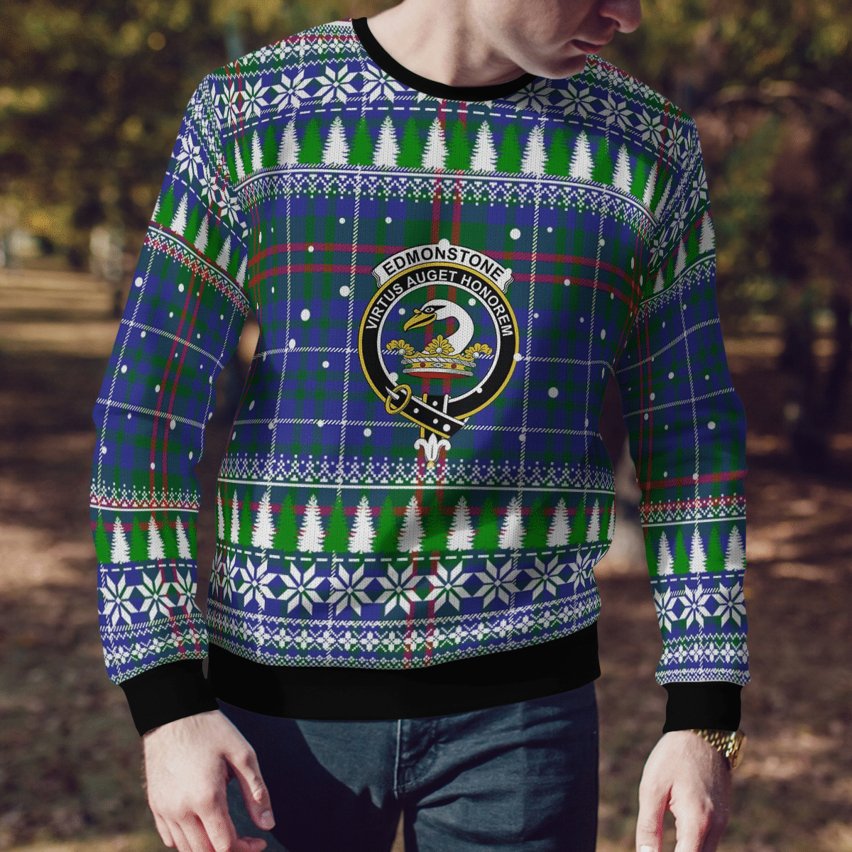 Clan Edmonstone Crest Tartan Christmas Ugly Sweater UJ22 Edmonstone Crest Tartan Tartan Ugly Sweater   