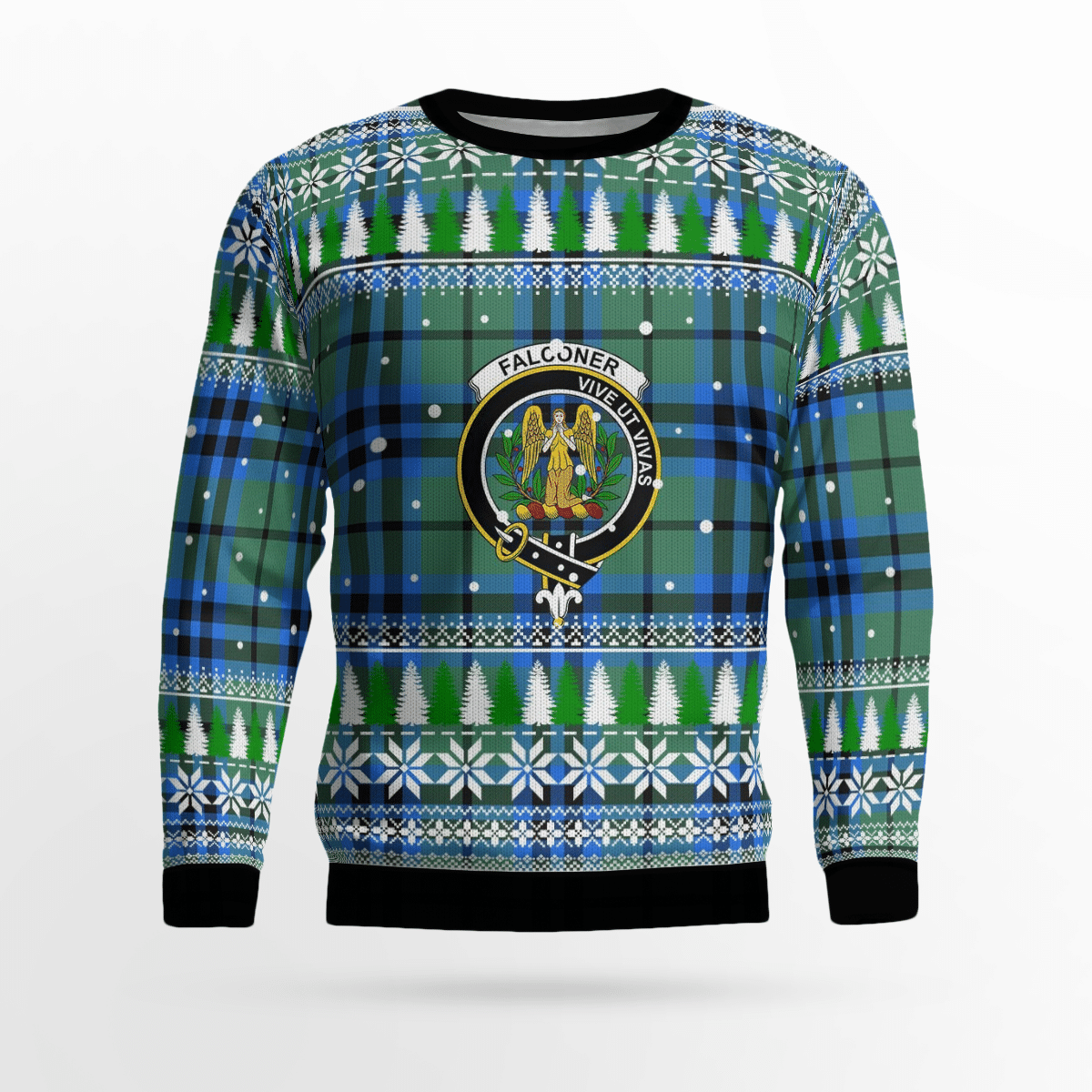 Clan Falconer Crest Tartan Christmas Ugly Sweater HR51 Falconer Crest Tartan Tartan Ugly Sweater   