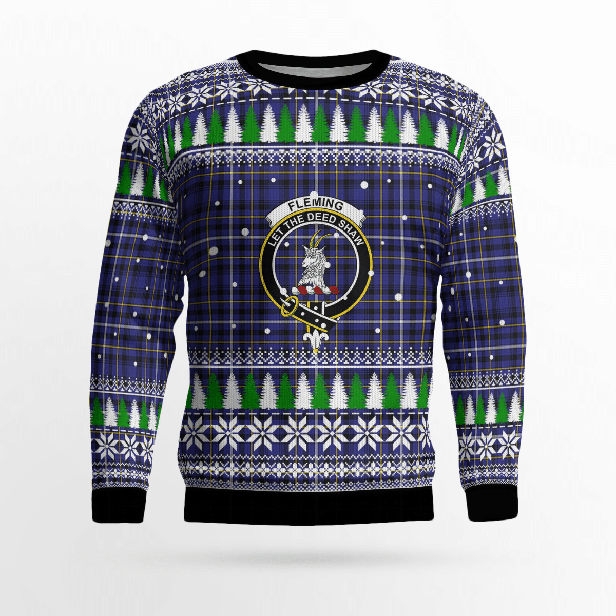 Clan Fleming Crest Tartan Christmas Ugly Sweater CW44 Fleming Crest Tartan Tartan Ugly Sweater   