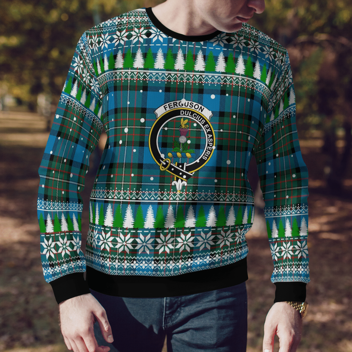 Clan Fergusson Ancient Crest Tartan Christmas Ugly Sweater SL41 Fergusson Ancient Crest Tartan Tartan Ugly Sweater   