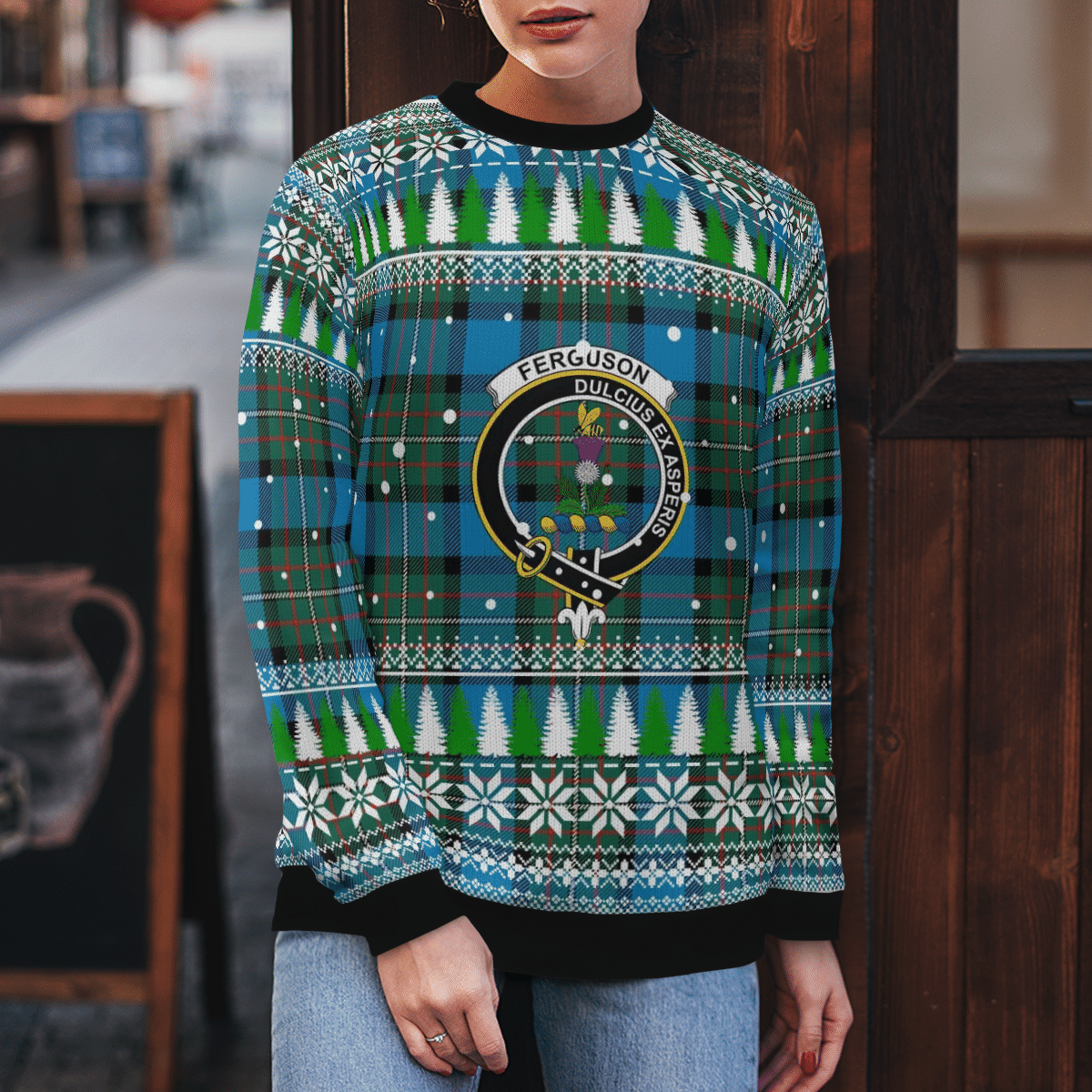 Clan Fergusson Ancient Crest Tartan Christmas Ugly Sweater SL41 Fergusson Ancient Crest Tartan Tartan Ugly Sweater   