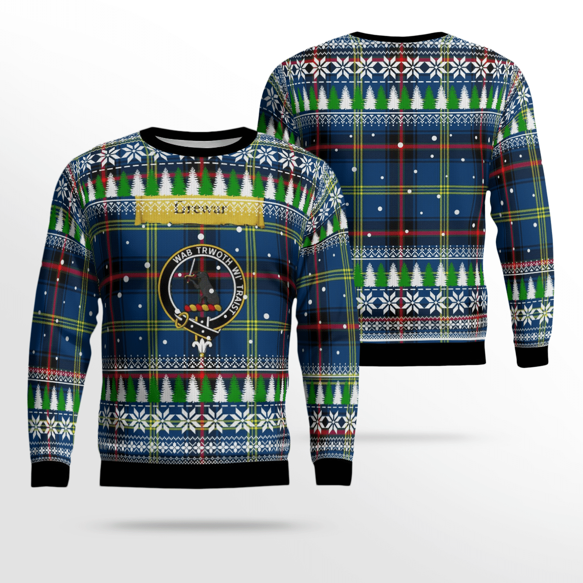 Clan Grewar Crest Tartan Christmas Ugly Sweater GH88 Grewar Crest Tartan Tartan Ugly Sweater   