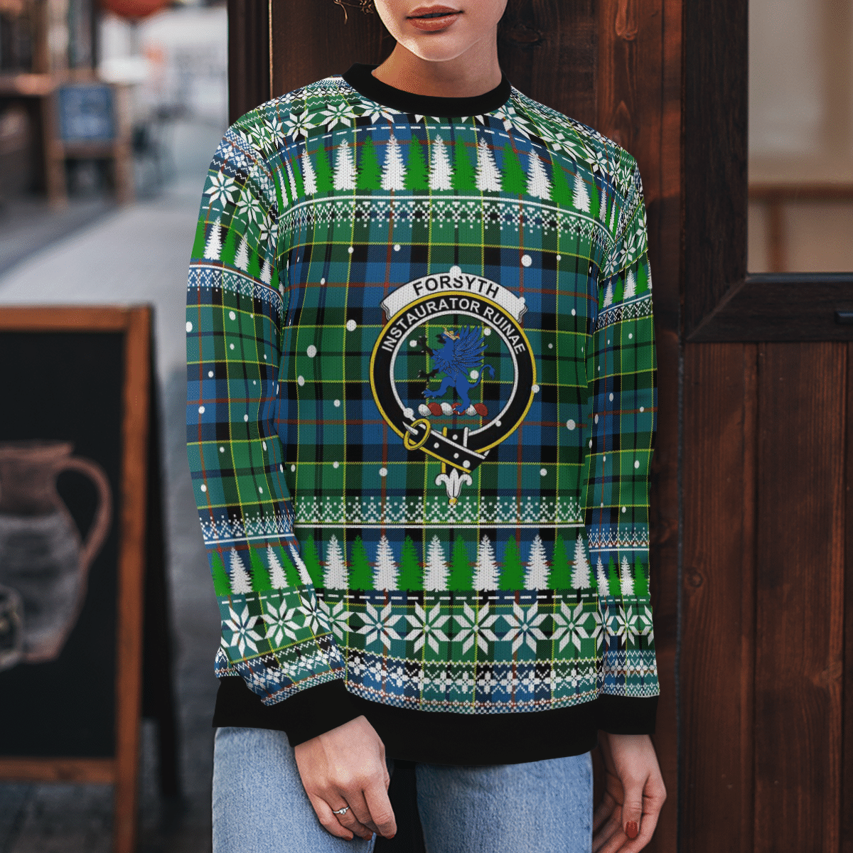 Clan Forsyth Ancient Crest Tartan Christmas Ugly Sweater DR89 Forsyth Ancient Crest Tartan Tartan Ugly Sweater   