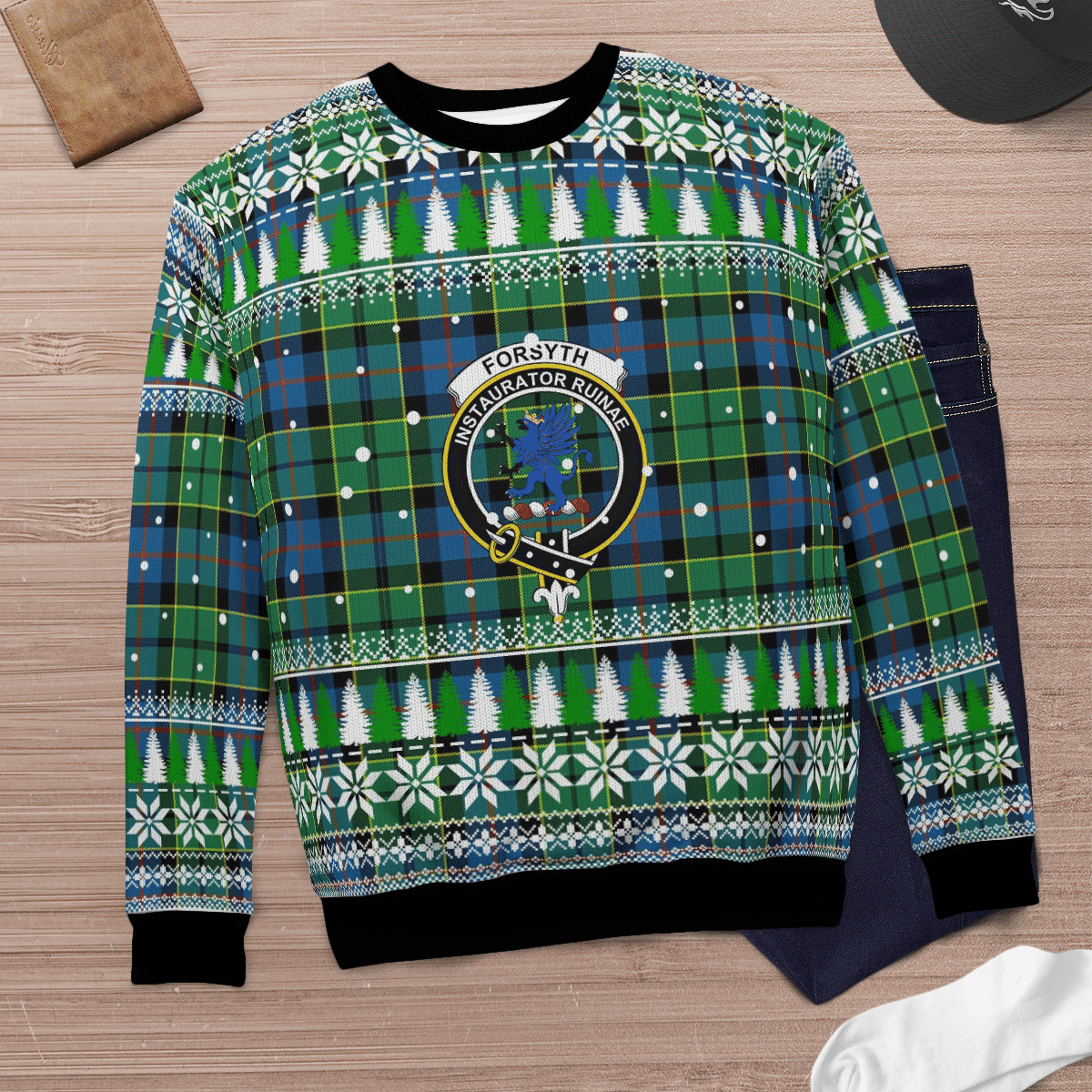 Clan Forsyth Ancient Crest Tartan Christmas Ugly Sweater DR89 Forsyth Ancient Crest Tartan Tartan Ugly Sweater   