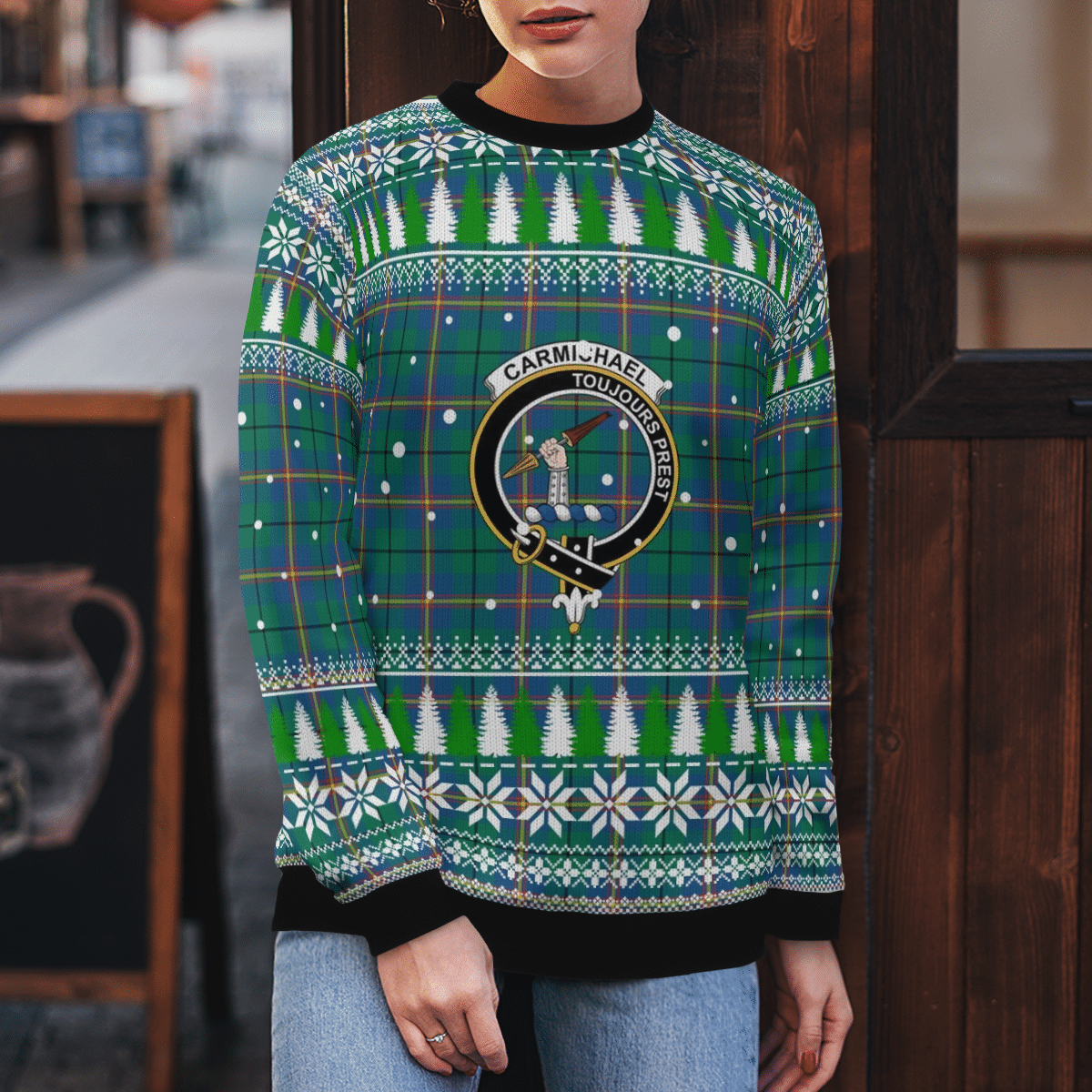 Clan Carmichael Ancient Crest Tartan Christmas Ugly Sweater CK13 Carmichael Ancient Crest Tartan Tartan Ugly Sweater   