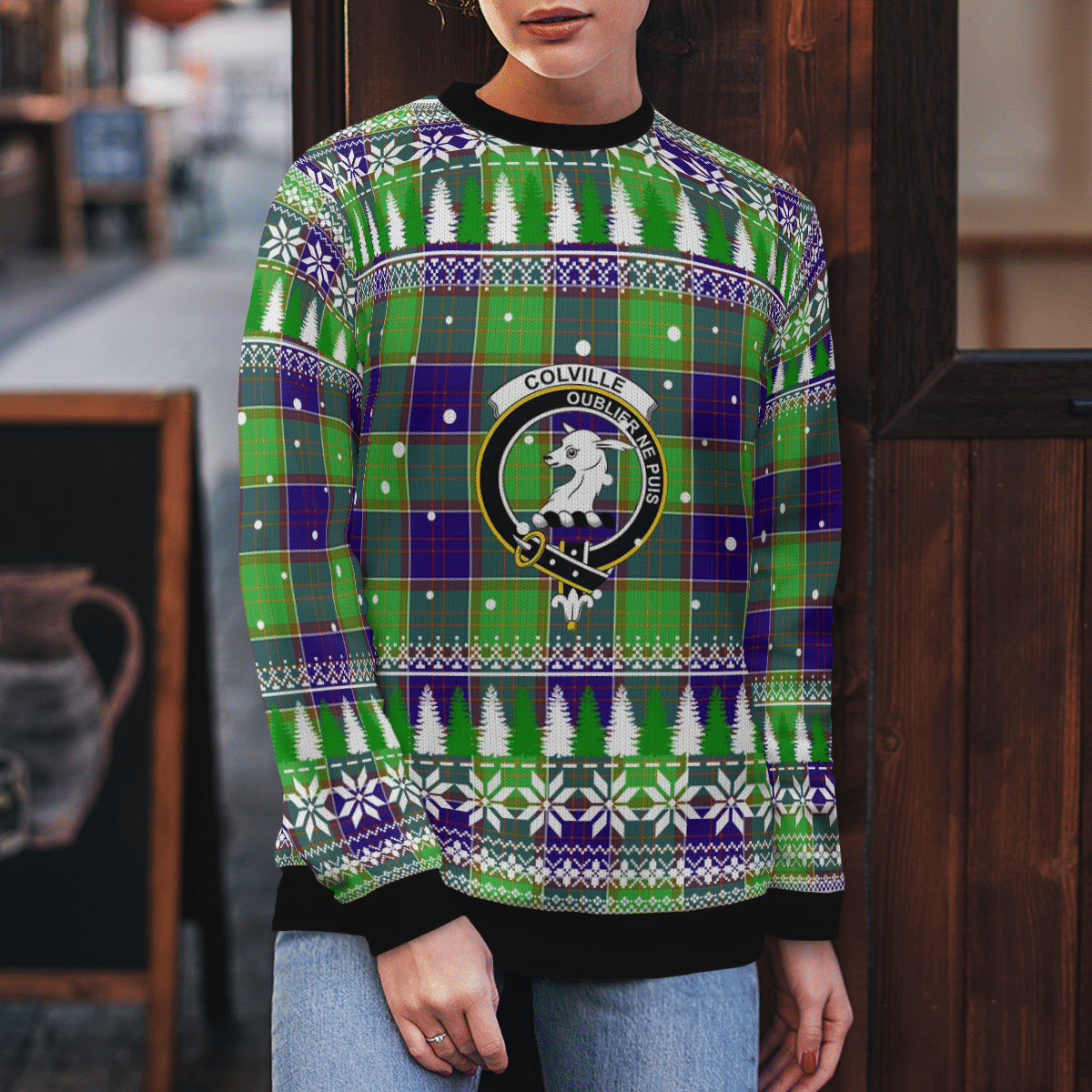 Clan Colville Crest Tartan Christmas Ugly Sweater SJ33 Colville Crest Tartan Tartan Ugly Sweater   