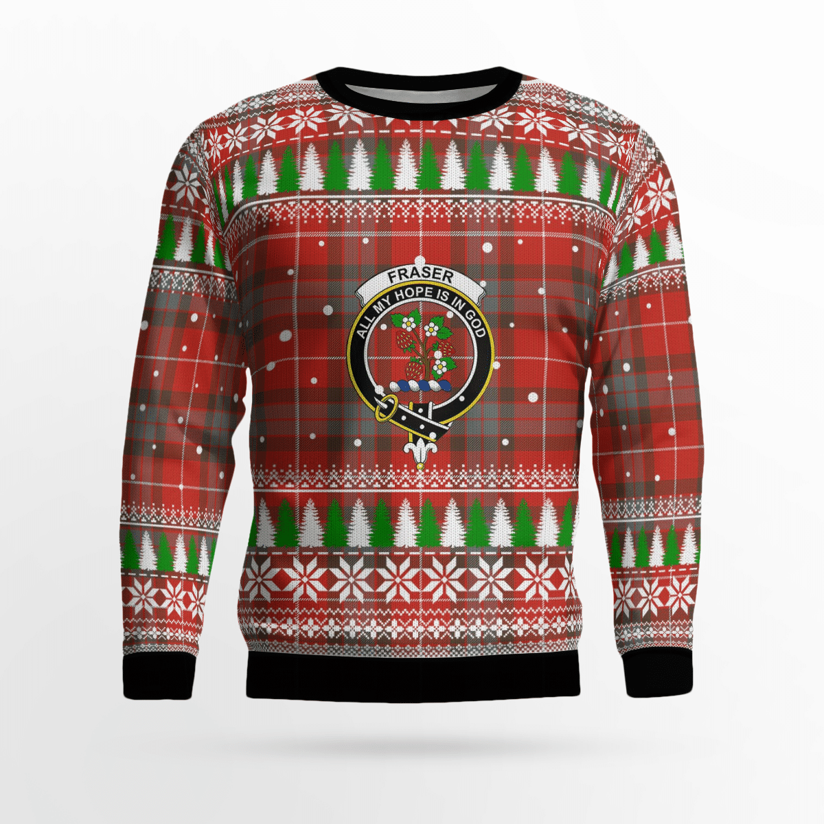 Clan Fraser Weathered Crest Tartan Christmas Ugly Sweater YJ43 Fraser Weathered Crest Tartan Tartan Ugly Sweater   