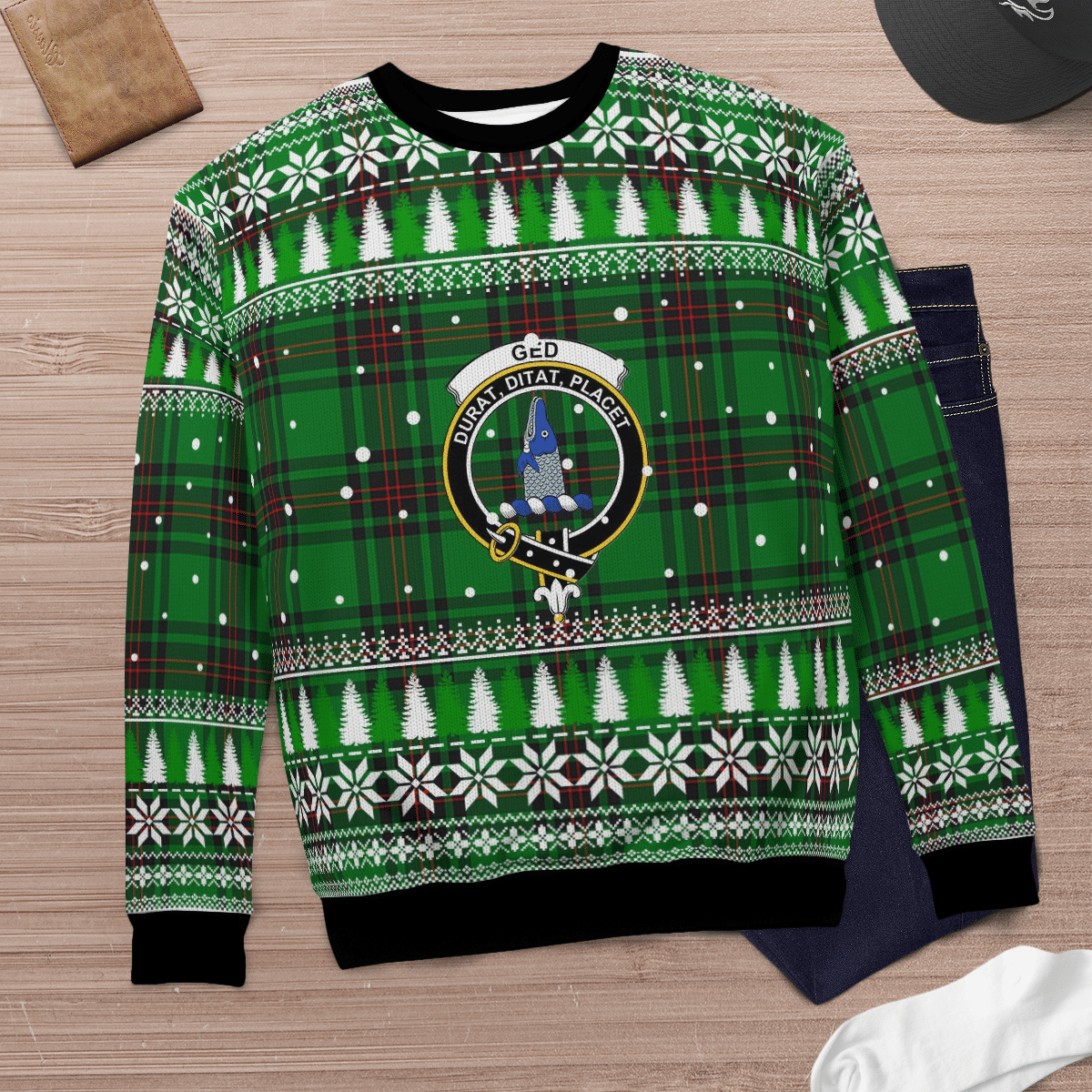 Clan Ged Crest Tartan Christmas Ugly Sweater QN63 Ged Crest Tartan Tartan Ugly Sweater   