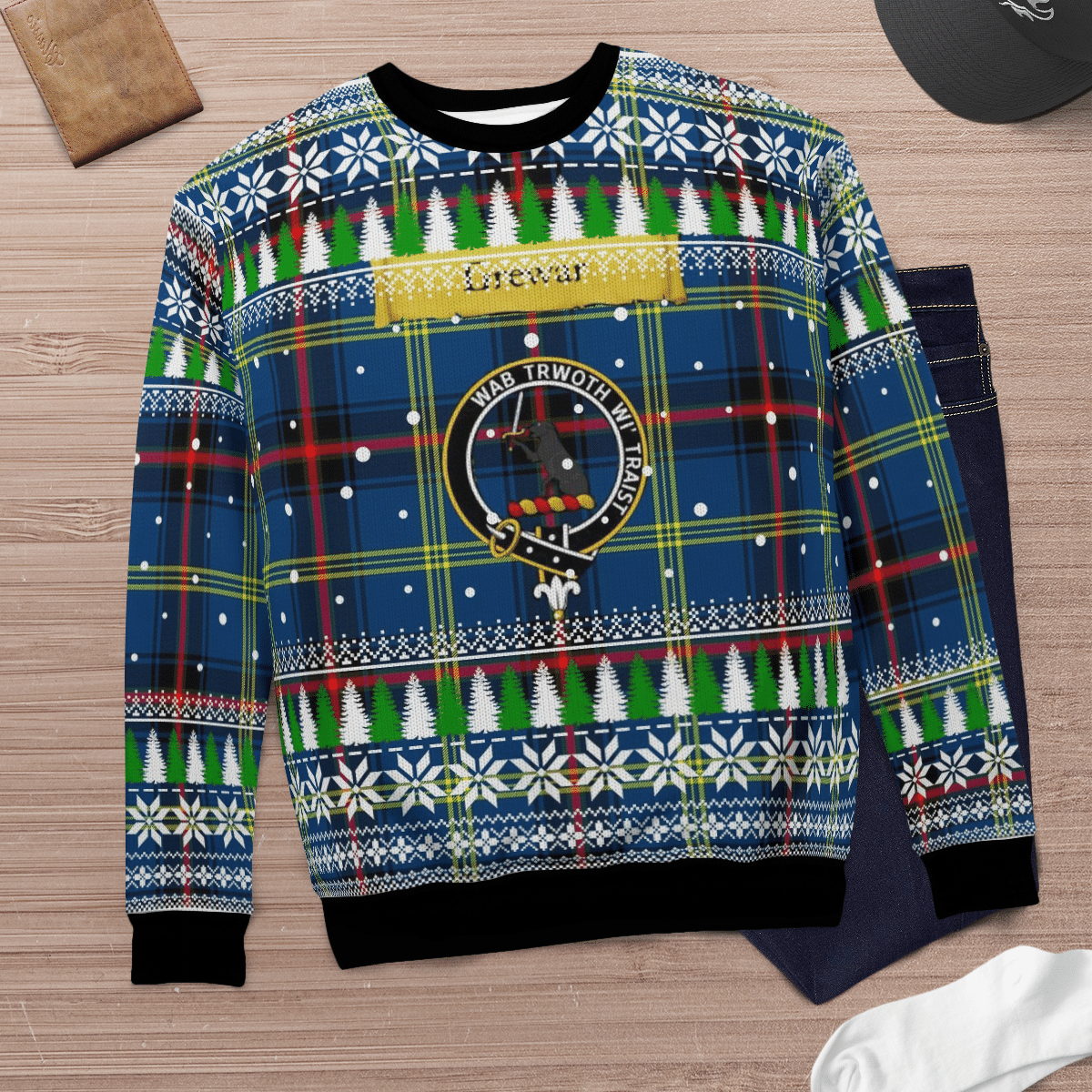 Clan Grewar Crest Tartan Christmas Ugly Sweater GH88 Grewar Crest Tartan Tartan Ugly Sweater   