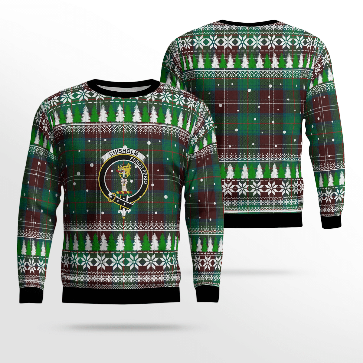 Clan Chisholm Hunting Ancient Crest Tartan Christmas Ugly Sweater GR44 Chisholm Hunting Ancient Crest Tartan Tartan Ugly Sweater   