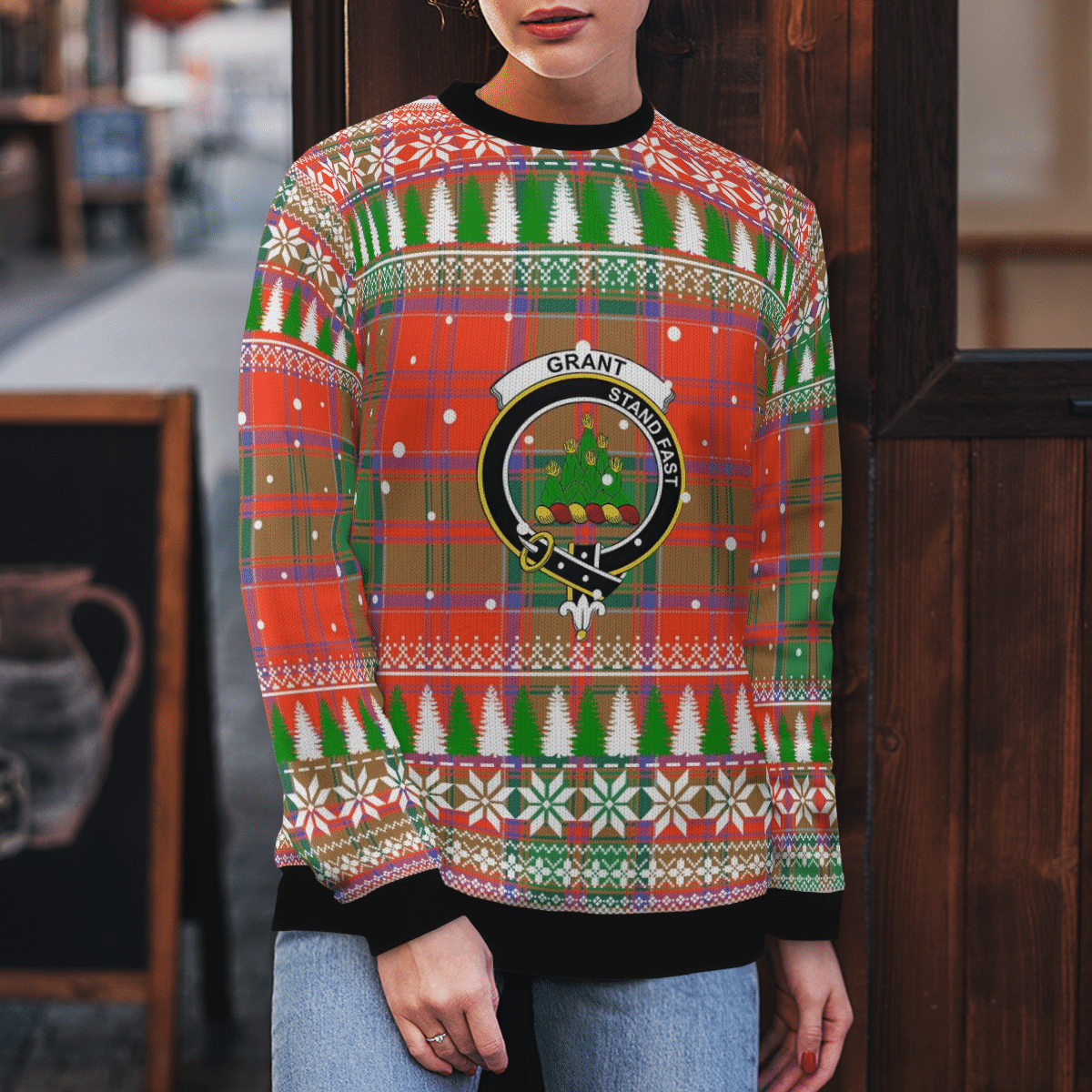 Clan Grant Ancient Crest Tartan Christmas Ugly Sweater YE77 Grant Ancient Crest Tartan Tartan Ugly Sweater   